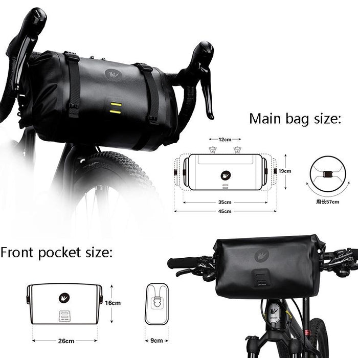12L Waterproof Front Hanging Bag For Long-Distance Cycling