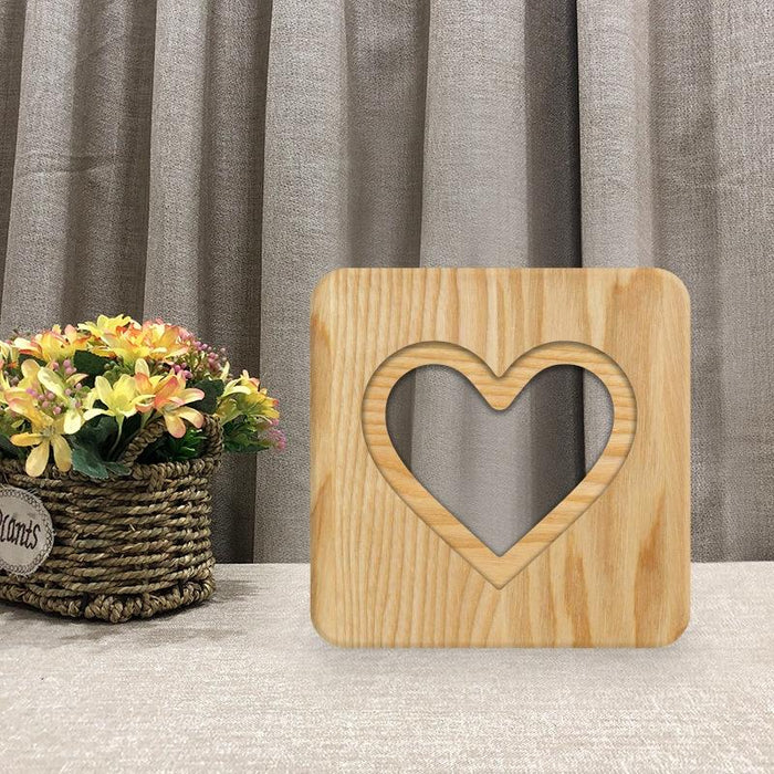 Romantic Wooden Night Light For Home Decor Warm White
