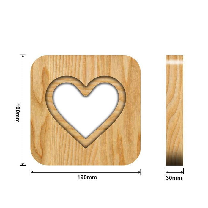 Romantic Wooden Night Light For Home Decor Warm White