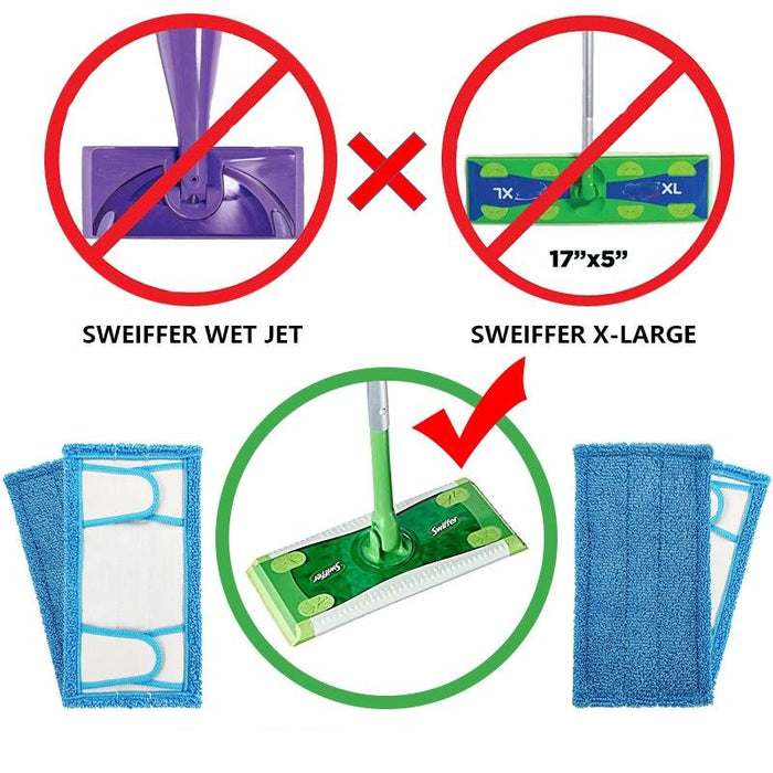 2-Pack Wet / Dry Mop Cloth Straps For Swiffer Sweeper