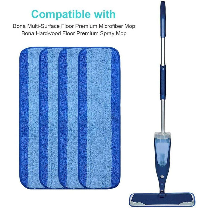 2-Pack Fiber Mop Cleaning Pads For Wet And Dry Flat Mops Bona Compatible