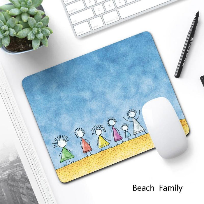 6 Piece Non Slip Mouse Pad Set 21 X 26Cm Thick Rubber Anti Skid Durable