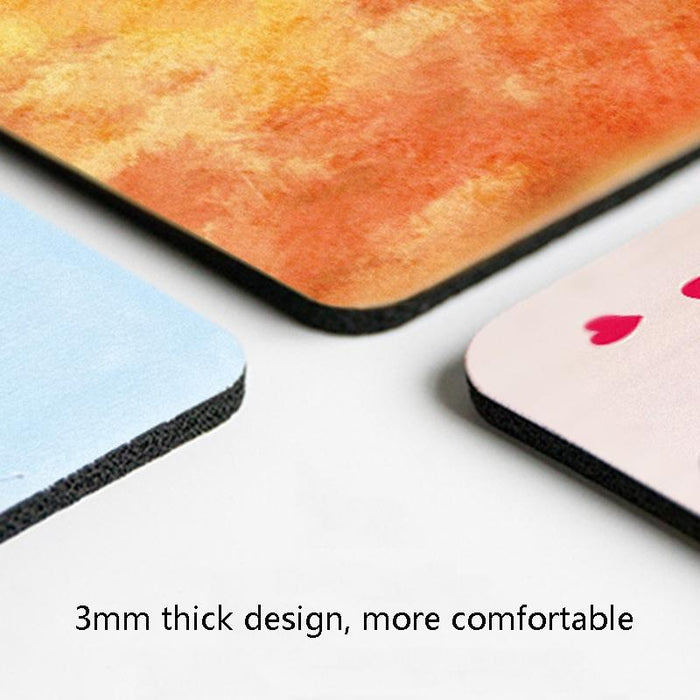 6 Piece Non Slip Mouse Pad Set 21 X 26Cm Thick Rubber Anti Skid Durable