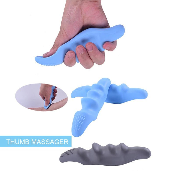 Silicone Thumb Massager For Muscle Relaxation And Fascia Massage Blue