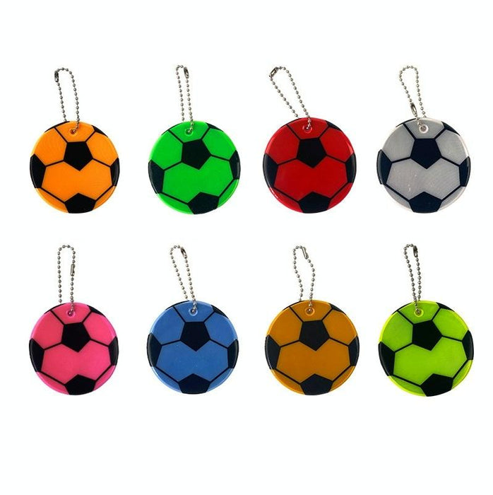 15 Pcs Football Pvc Reflective Keychains Random Color 6Cm