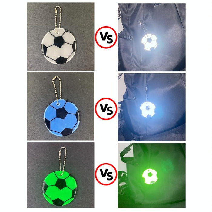 15 Pcs Football Pvc Reflective Keychains Random Color 6Cm