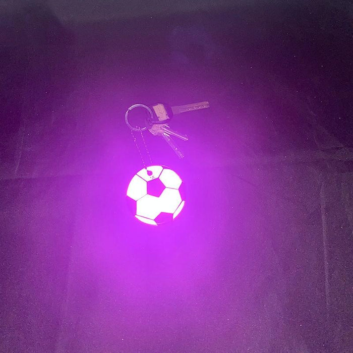 15 Pcs Football Pvc Reflective Keychains Random Color 6Cm