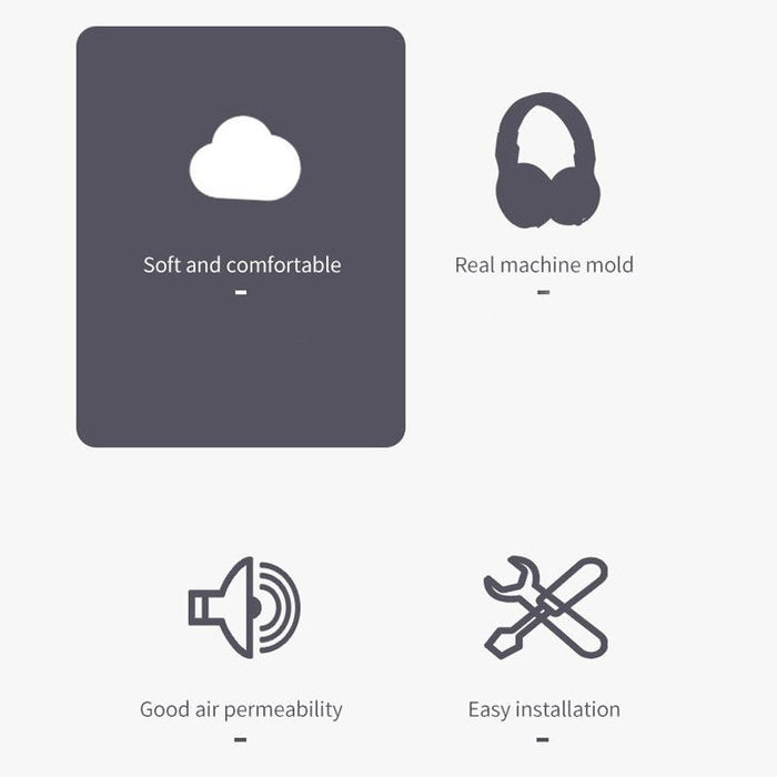 2 Pcs Suitable For Logitech G433 G Pro Headphone Sponge Cover Earmuffs Blue Grid