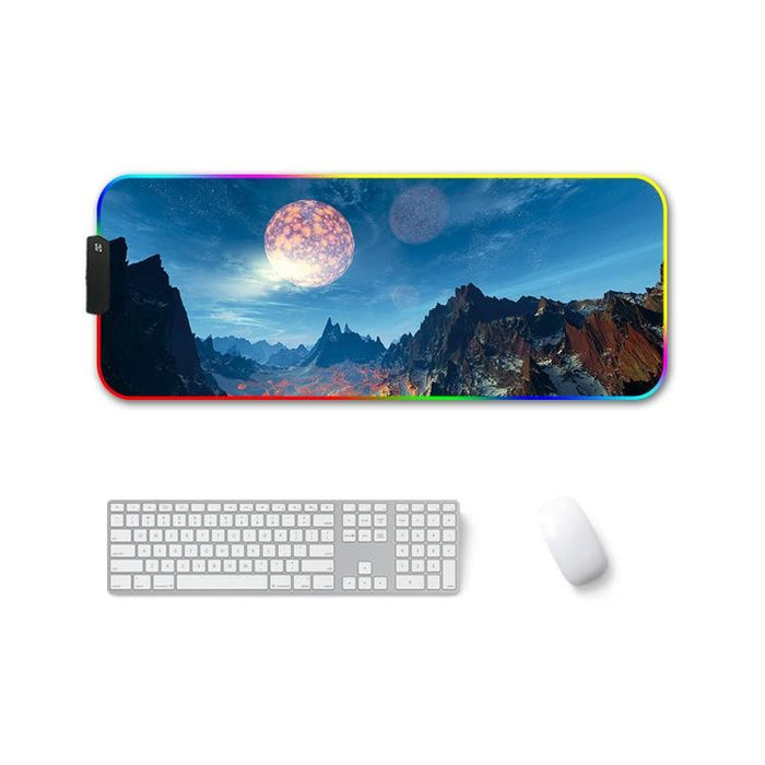 Rubber Thermal Transfer Rgb Luminous Non-Slip Mouse Pad