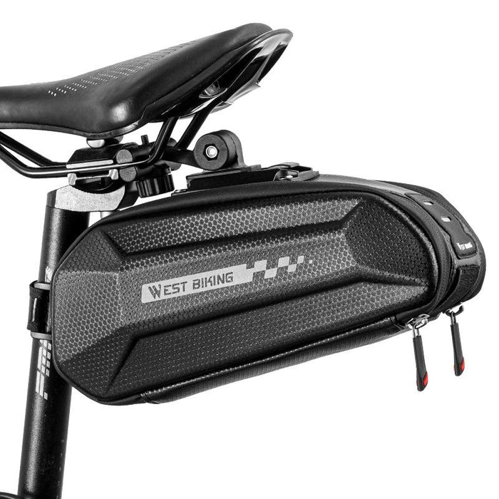 1.8L Hard Shell Cycling Tail Bag Quick Release Non-Slip Black
