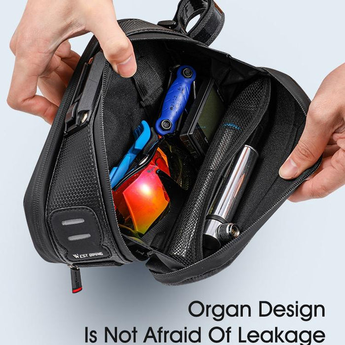 1.8L Hard Shell Cycling Tail Bag Quick Release Non-Slip Black