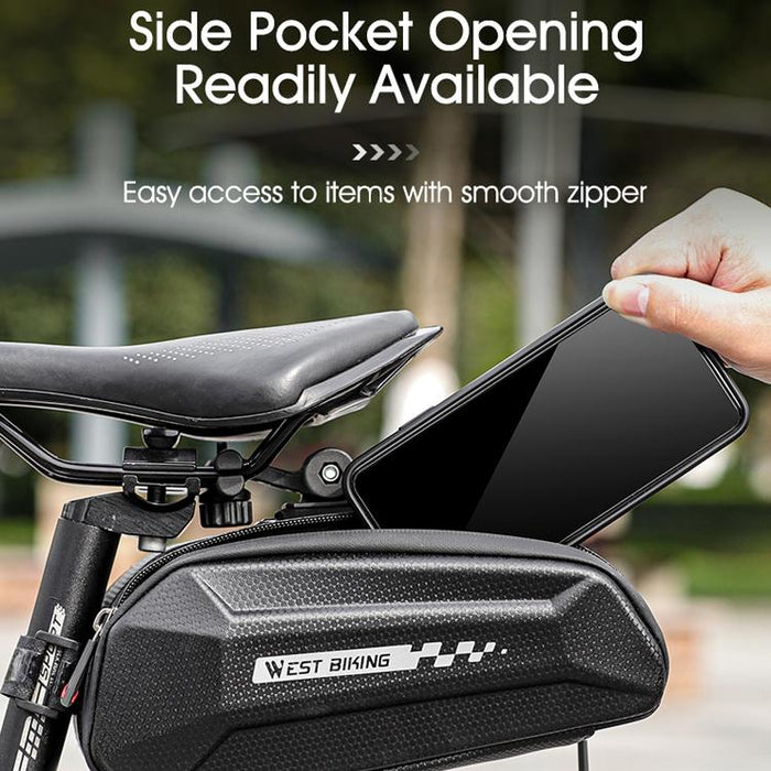 1.8L Hard Shell Cycling Tail Bag Quick Release Non-Slip Black