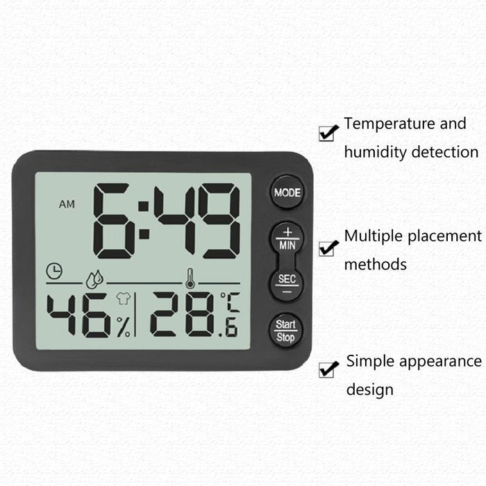 Indoor Thermometer & Hygrometer With Alarm & Countdown Timer