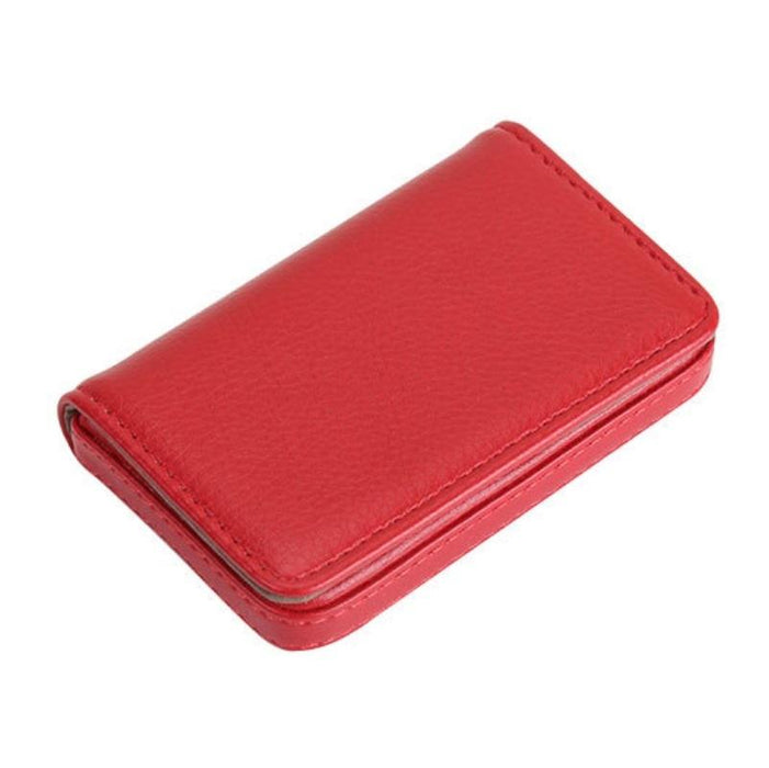 Stainless Steel Magnetic Business Card Holder Pu Leather Case