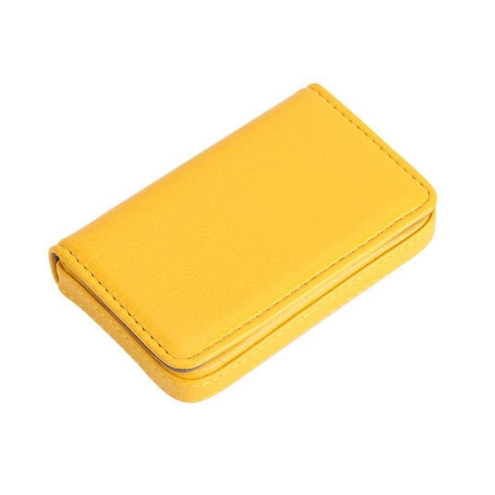 Stainless Steel Magnetic Business Card Holder Pu Leather Case