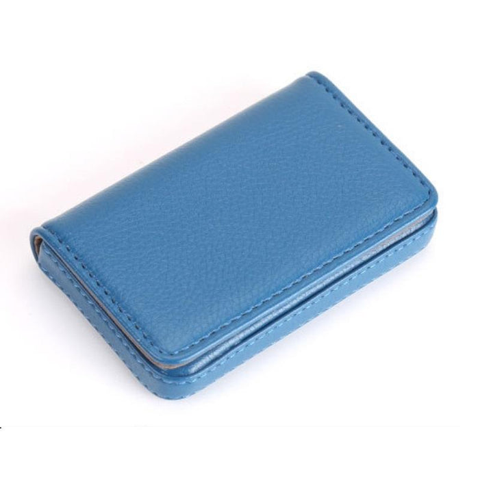 Stainless Steel Magnetic Business Card Holder Pu Leather Case