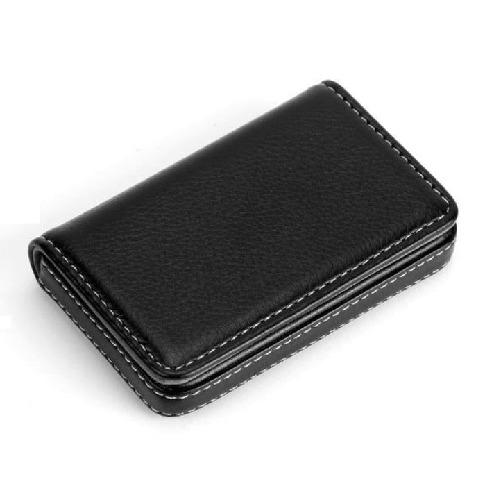 Stainless Steel Magnetic Business Card Holder Pu Leather Case