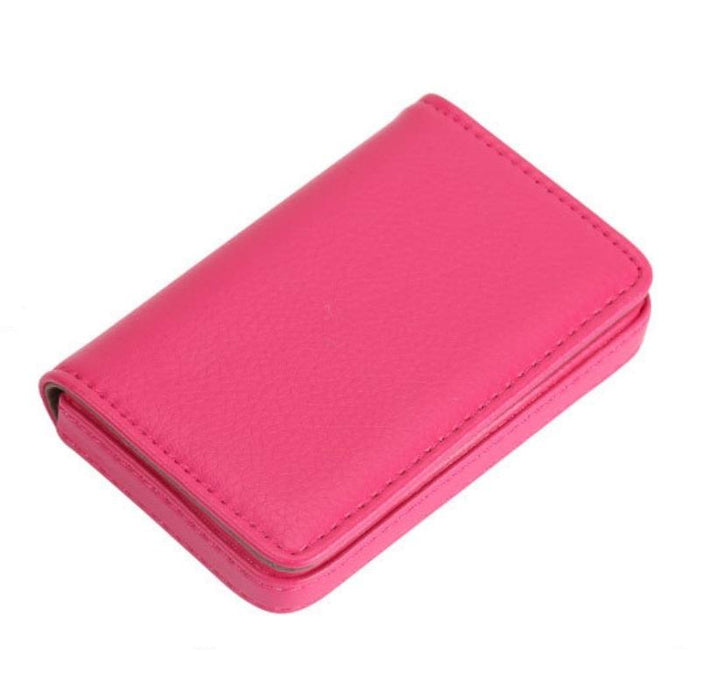 Stainless Steel Magnetic Business Card Holder Pu Leather Case