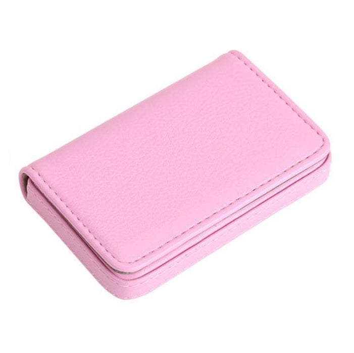 Stainless Steel Magnetic Business Card Holder Pu Leather Case