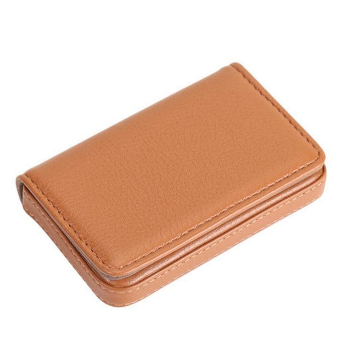 Stainless Steel Magnetic Business Card Holder Pu Leather Case