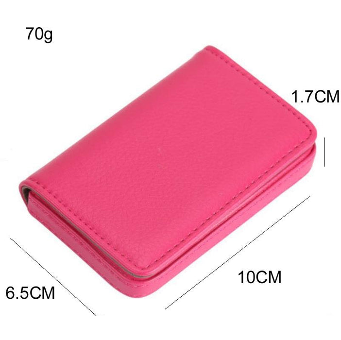 Stainless Steel Magnetic Business Card Holder Pu Leather Case