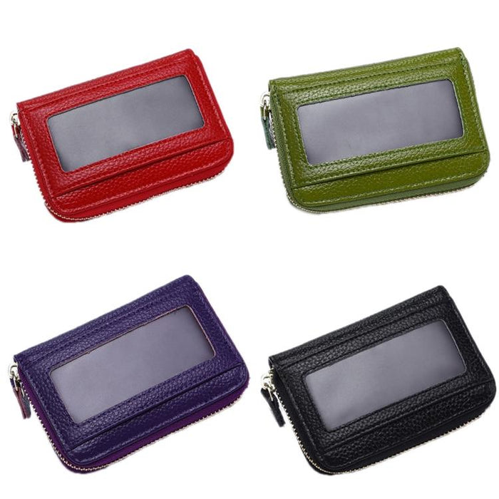 Multi Position Zipper Organ Card Holder Versatile Business Accessory