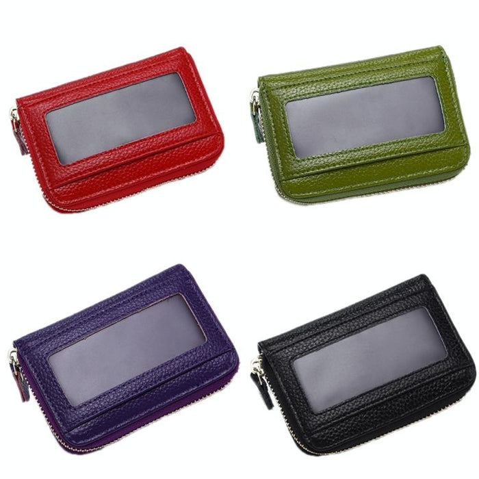 Multi Position Zipper Organ Card Holder Versatile Business Accessory