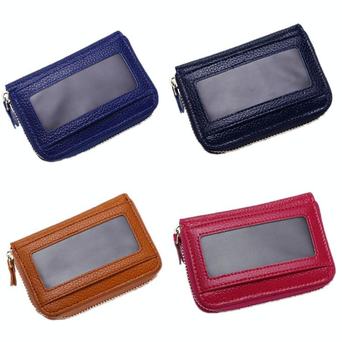 Multi Position Zipper Organ Card Holder Versatile Business Accessory