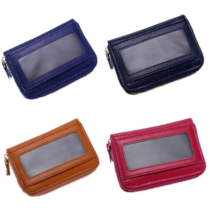 Multi Position Zipper Organ Card Holder Versatile Business Accessory