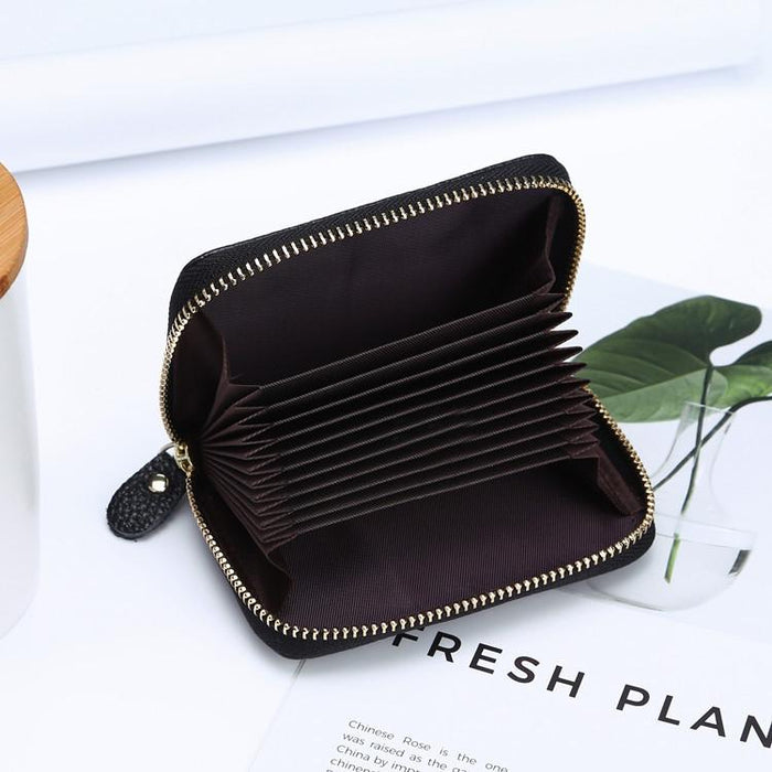 Multi Position Zipper Organ Card Holder Versatile Business Accessory