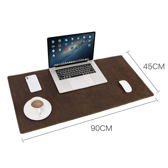 Retro Crazy Horse Leather Desk Pad Anti Slip