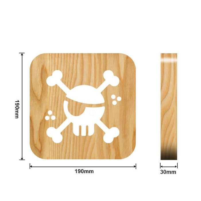 2.5W Pirate Table Lamp Solid Wood Led Night Light Warm White