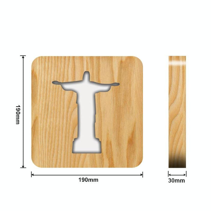 2.5W Usb Jesus Pastor Table Lamp Solid Wood Warm White Light