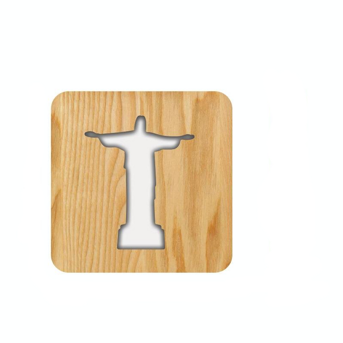 2.5W Usb Jesus Pastor Table Lamp Solid Wood Warm White Light