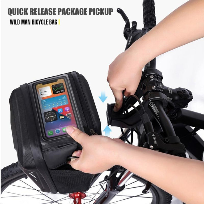 3L Mountain Bike Handle Bag With Touch Screen Eva Hard Shell Black