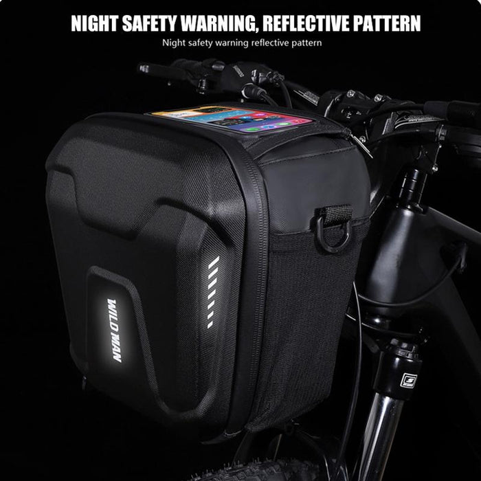 3L Mountain Bike Handle Bag With Touch Screen Eva Hard Shell Black