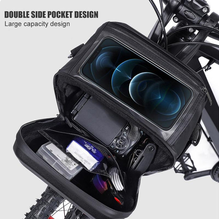3L Mountain Bike Handle Bag With Touch Screen Eva Hard Shell Black