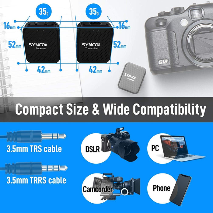 2.4Ghz Wireless Lavalier Microphone System For Phones & Dslr