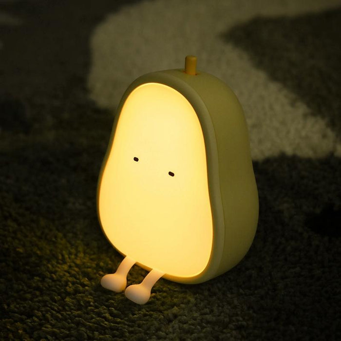 Silicone Pear Night Light Warm White Led Bedroom