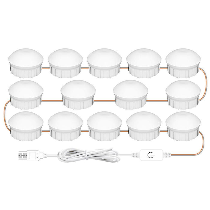 14-Led Dimmable Makeup Mirror Light Usb Touch Control White