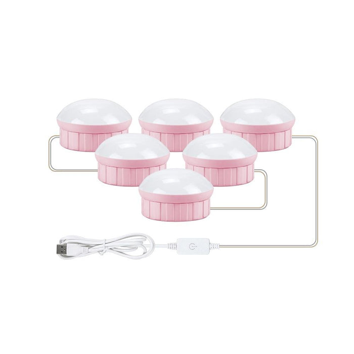 6-Led Dimmable Makeup Mirror Light Usb Touch Control White
