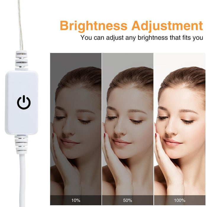 Usb 2-Led Cosmetic Mirror Light 3-Colour Dimming
