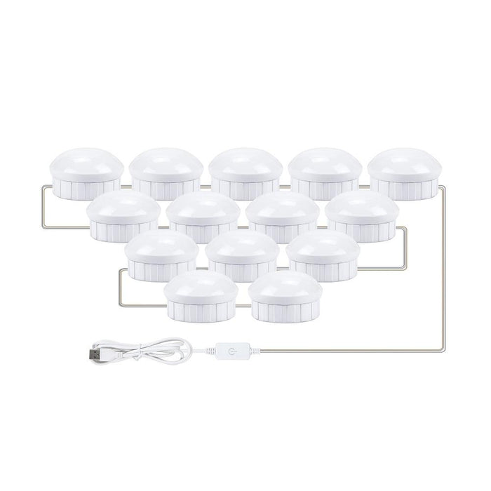 14-Led Usb Bathroom Mirror Light 3-Colour Dimming