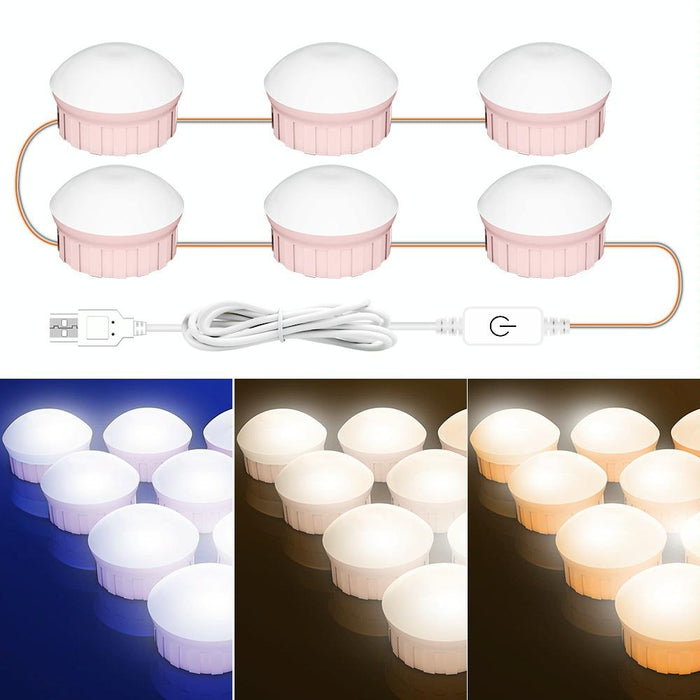 6-Led Cosmetic Mirror Light Usb Three-Colour Dimming
