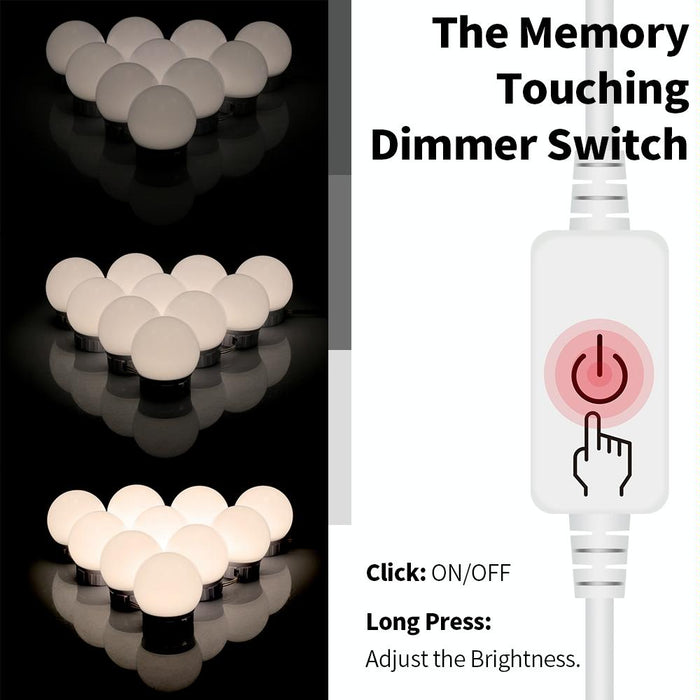 Usb Bathroom Makeup Light Bulbs 2 Leds 3 Colour Temperatures Simple Design