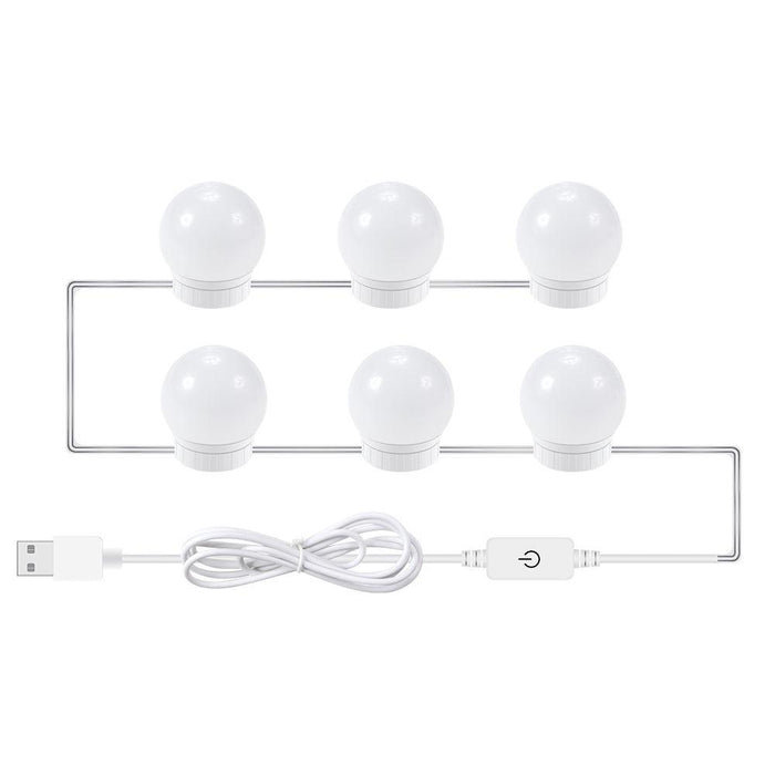Usb Bathroom Makeup Light Bulbs 6 Leds 3 Colour Temperatures Simple Design