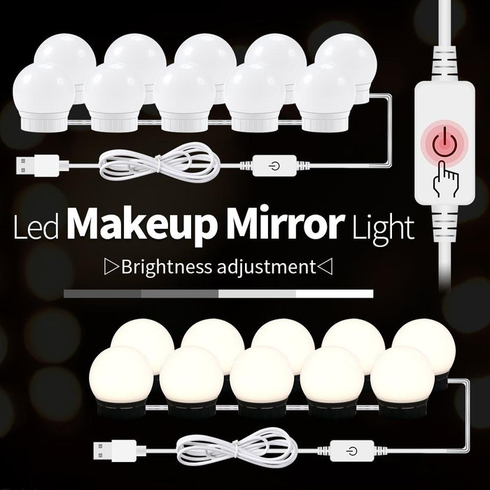 Usb Bathroom Makeup Light Bulbs 6 Leds 3 Colour Temperatures Simple Design