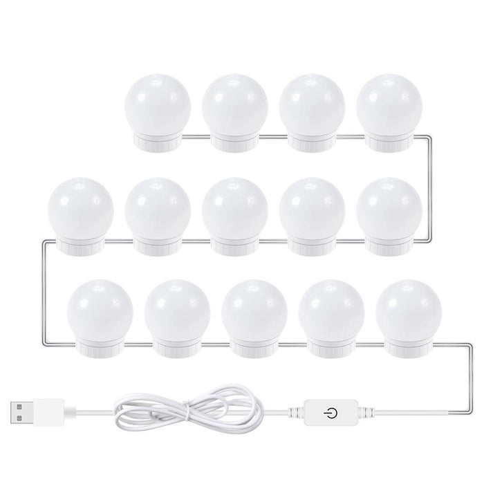 14-Led Usb Bathroom Makeup Light Bulbs 3 Colour Temperatures
