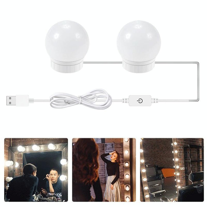 Adjustable Usb Led Makeup Mirror Fill Light Bulbs 2 Bright Leds