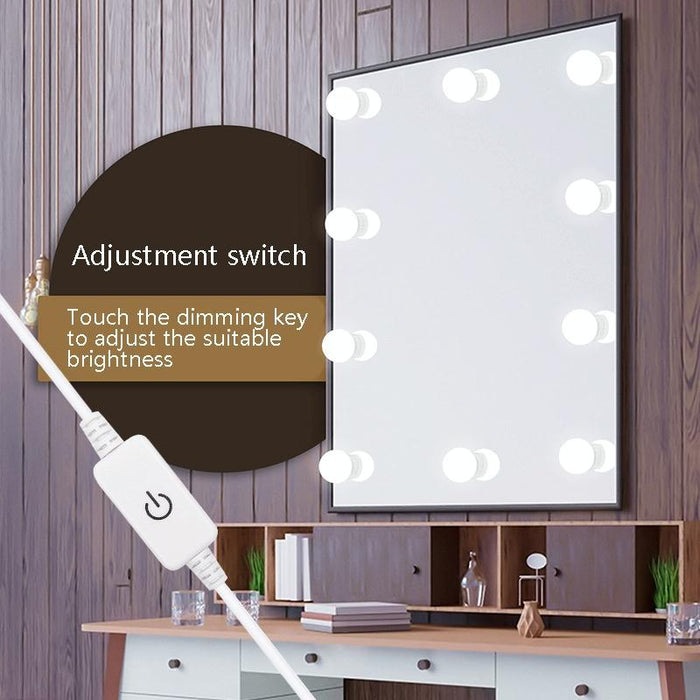 Adjustable Usb Led Makeup Mirror Fill Light Bulbs 2 Bright Leds